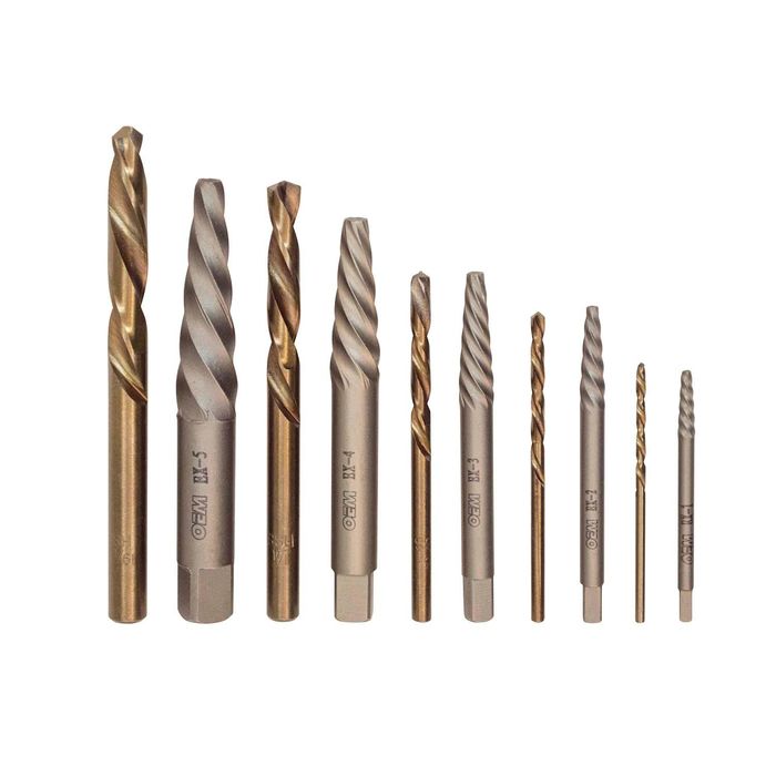 OEMTOOLS Spiral Extractor and Drill Bit Combo Pack 10 Piece