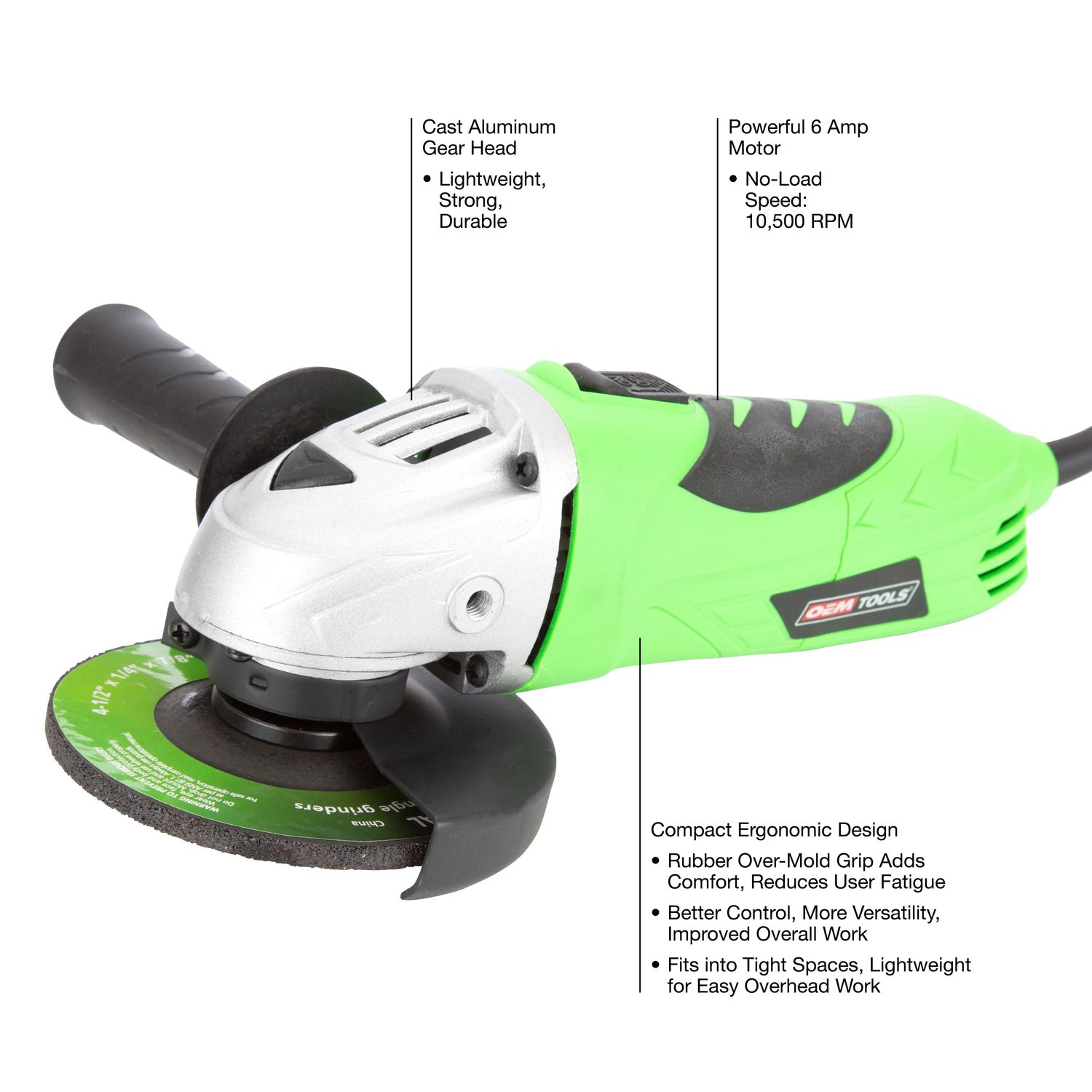 OEMTOOLS 4 1/2in Compact Angle Grinder