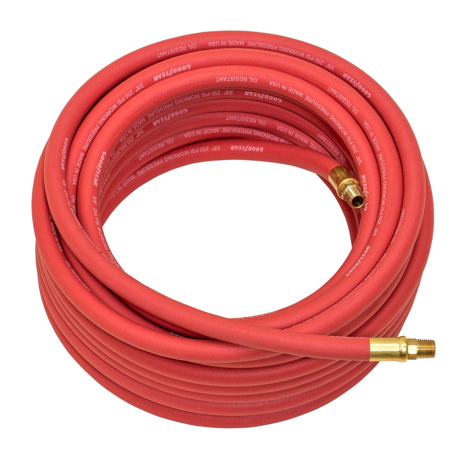 Goodyear Red rubber air hose with NPT male ends