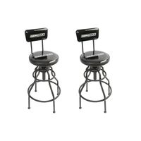 Shop Stool with Backrest - Metal with Adjustable Legs - ULINE - H-4828