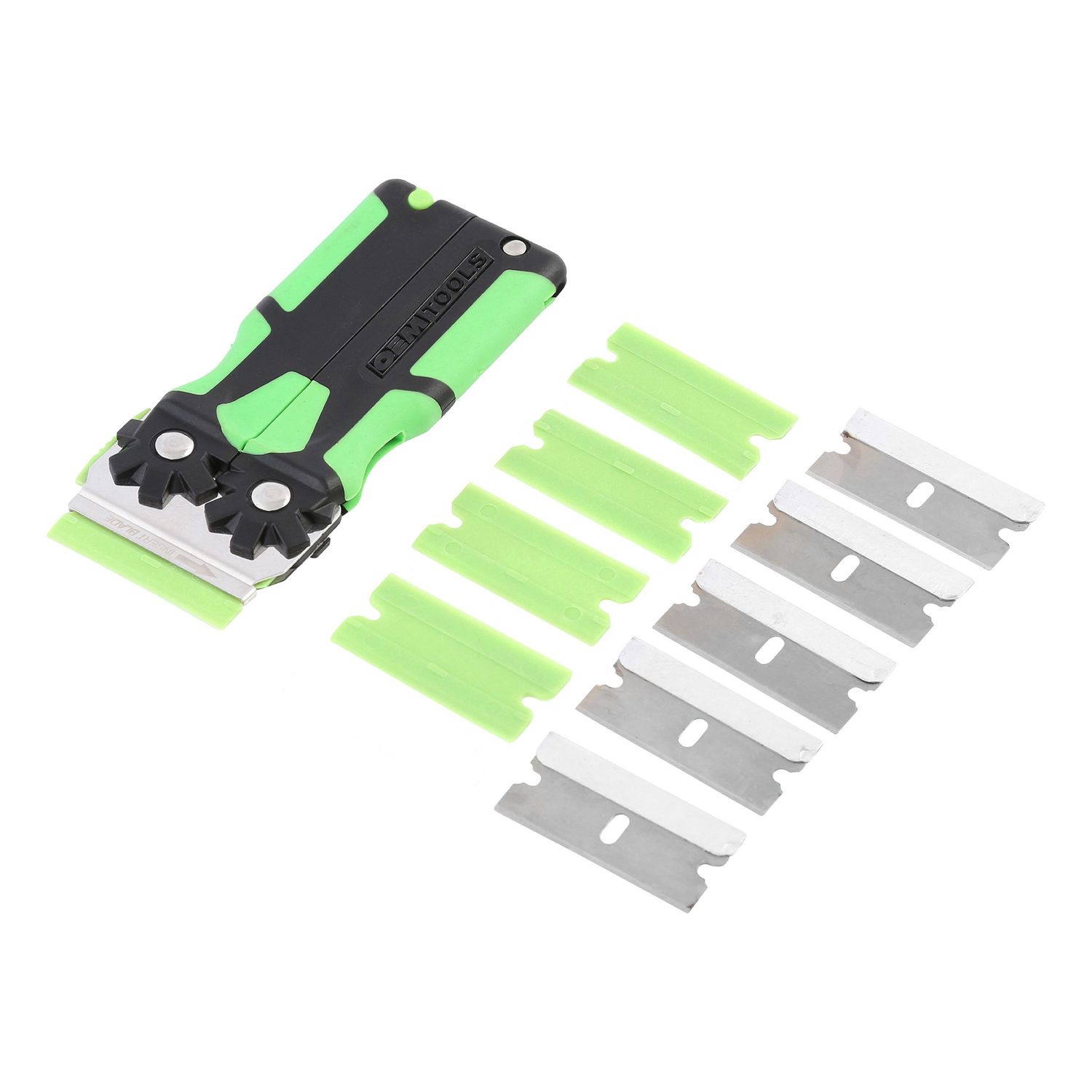 OEMTOOLS Folding Razor Scraper With 5 Plastic and 5 Steel Blades