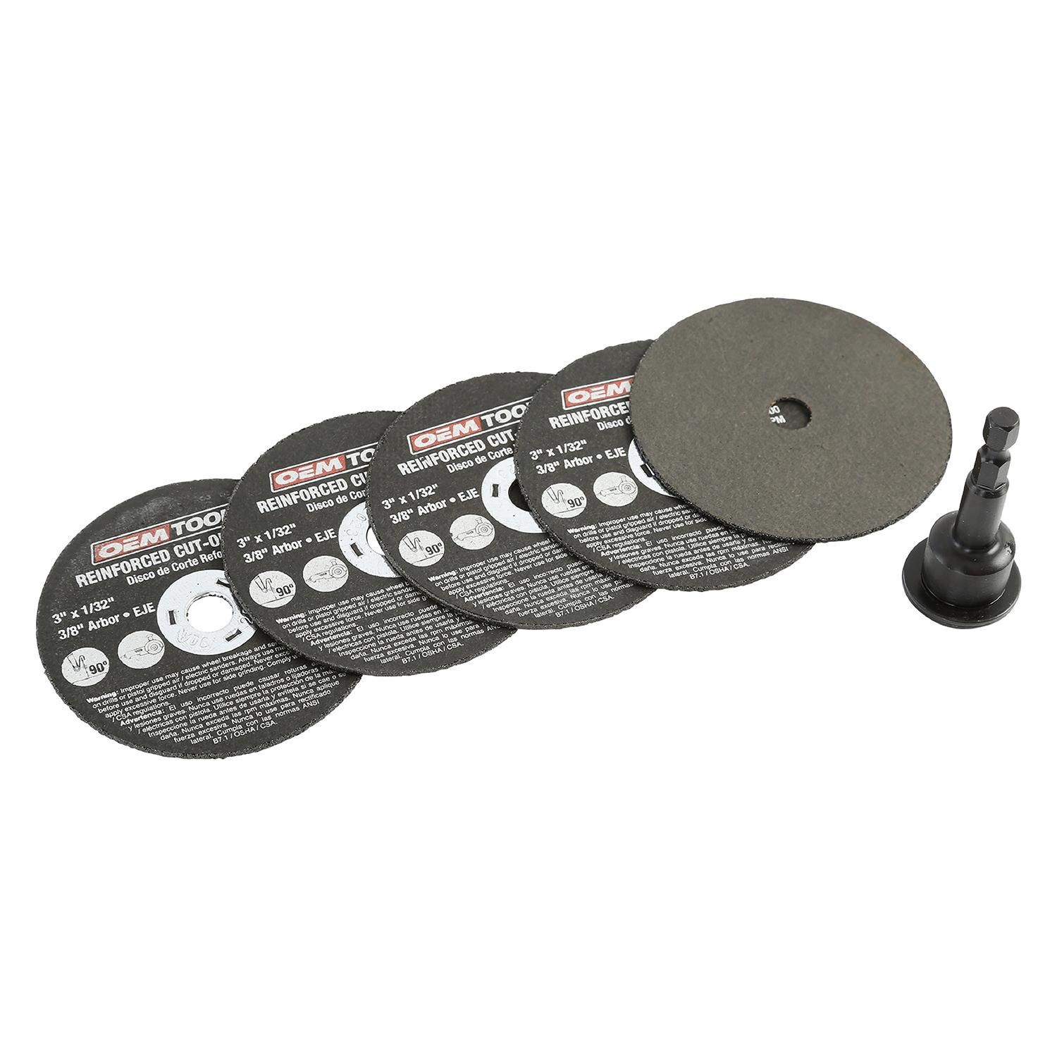 OEMTOOLS Drill Mandrel Adaptor With Cut Off Wheel 5 Piece