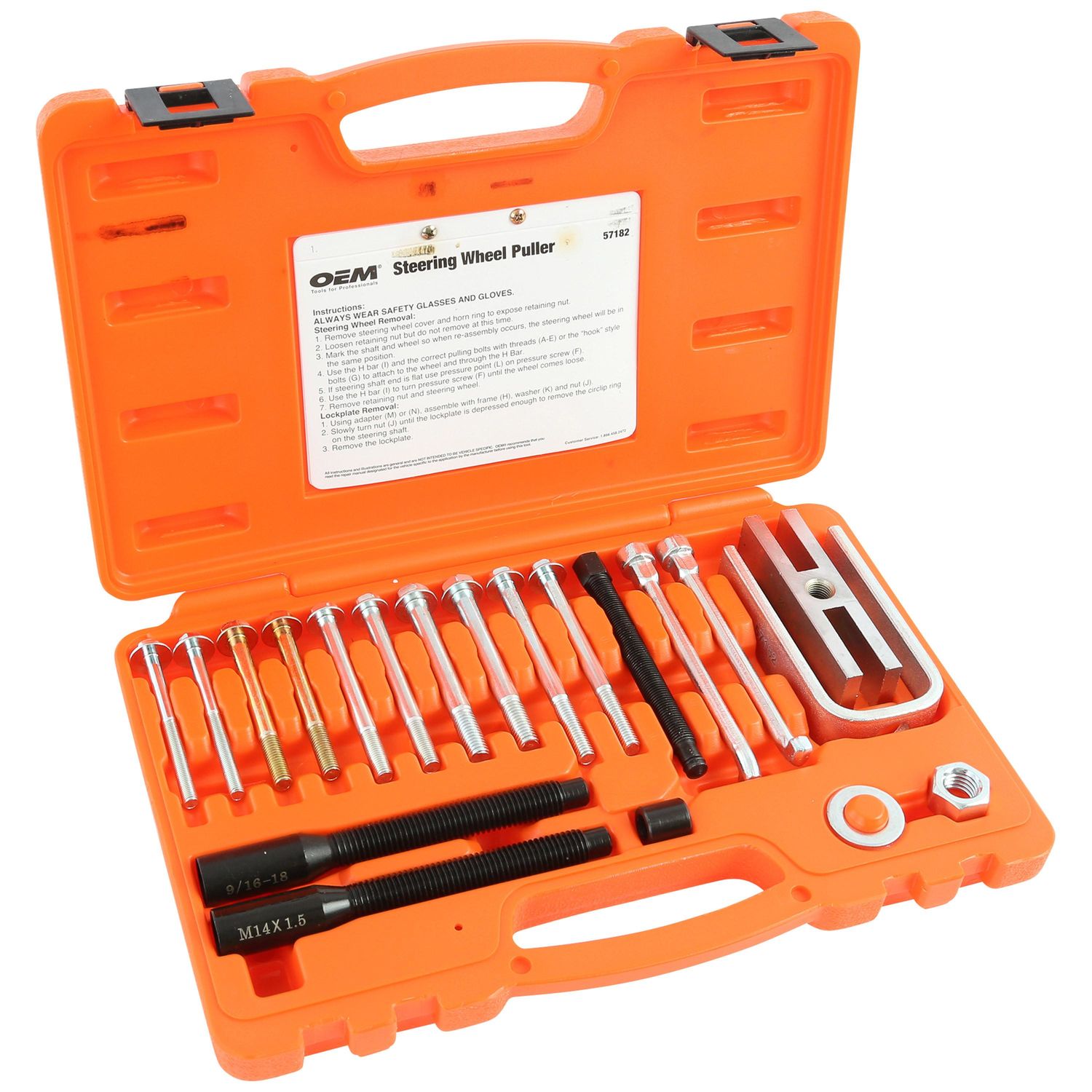 OEMTOOLS 27017 Steering Wheel Puller Set with Storage Case
