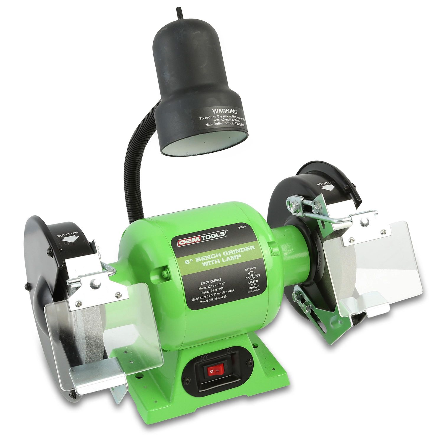 OEMTOOLS 6in Bench Grinder With Light