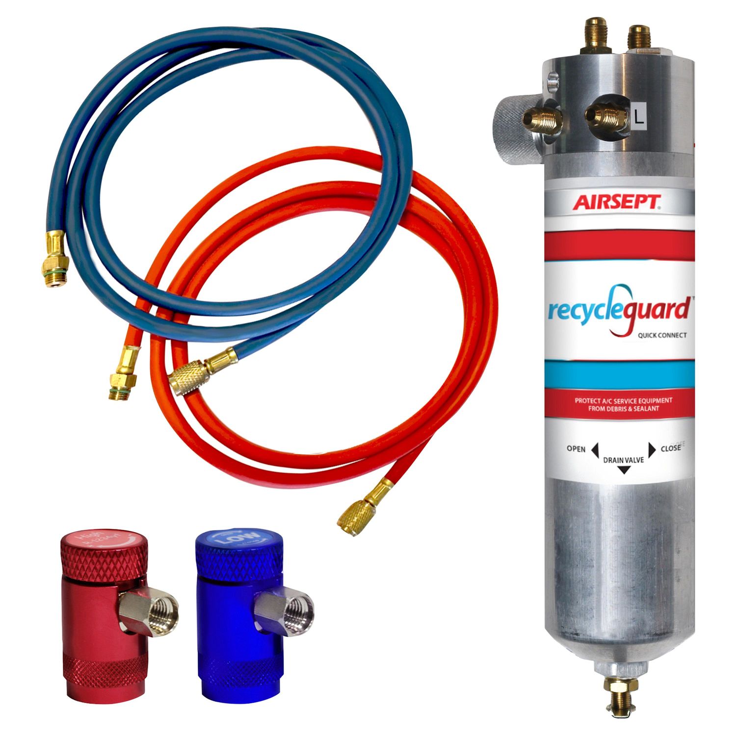 AirSept Dual Recycle Guard R1234YF A/C Recovery System with Hoses and