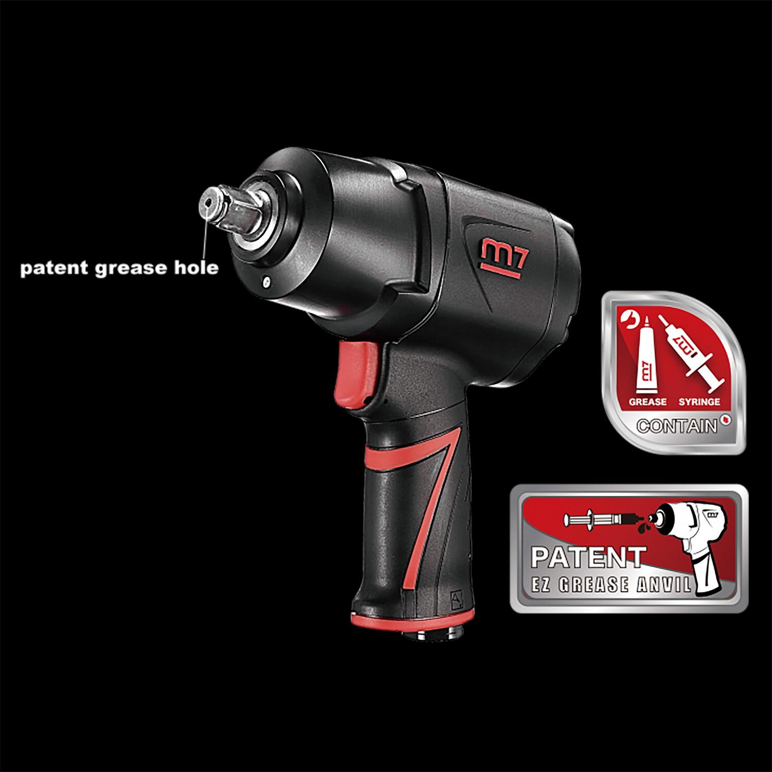 M7 1200ftlb Impact Wrench with Patent Oil Filled Anvil