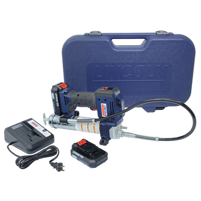 Lincoln Industrial Powerluber 20 Volt Lithium Ion Grease Gun Kit With 2 Batteries 1352