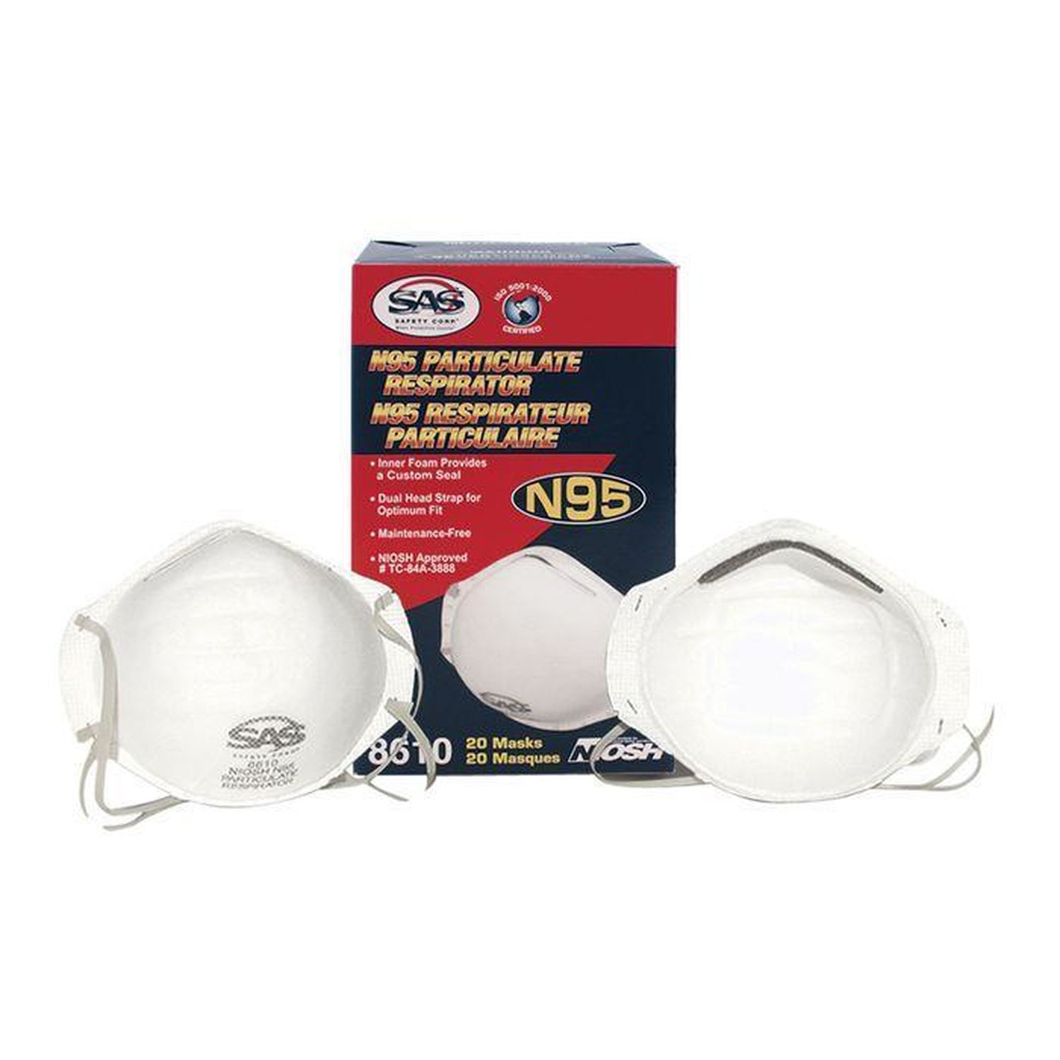 SAS Safety N95 Particulate Respirator 20 Piece