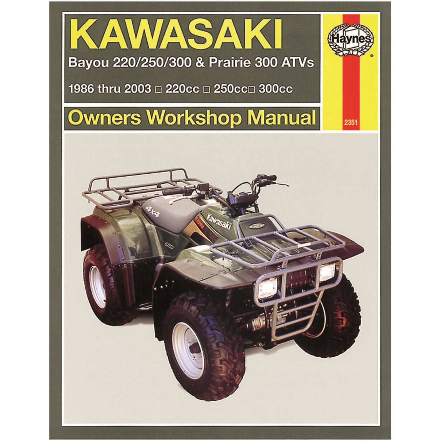 Haynes Kawasaki Bayou 220, 250, 300 and Prairie 300 1986-2003 Repair Manual