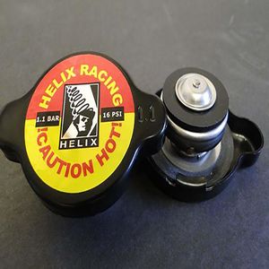Helix Racing Products 16 PSI Maximum Pressure Black Helix Logo Round Radiator Cap without Safety Release Lever for Audi A6 Quattro
