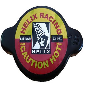 Helix Racing Products 23 PSI Maximum Pressure Black Helix Logo Round Radiator Cap without Safety Release Lever for Audi A6 Quattro