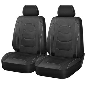 ProElite Black Low Back Faux Leather Seat Cover Set 2 Piece