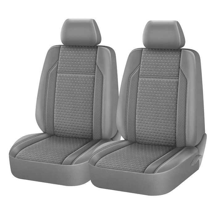 ProElite Cloth and Faux Low Back Seat Cover Set 2 Piece