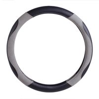 ProElite Gray and Black Suede Steering Wheel Cover