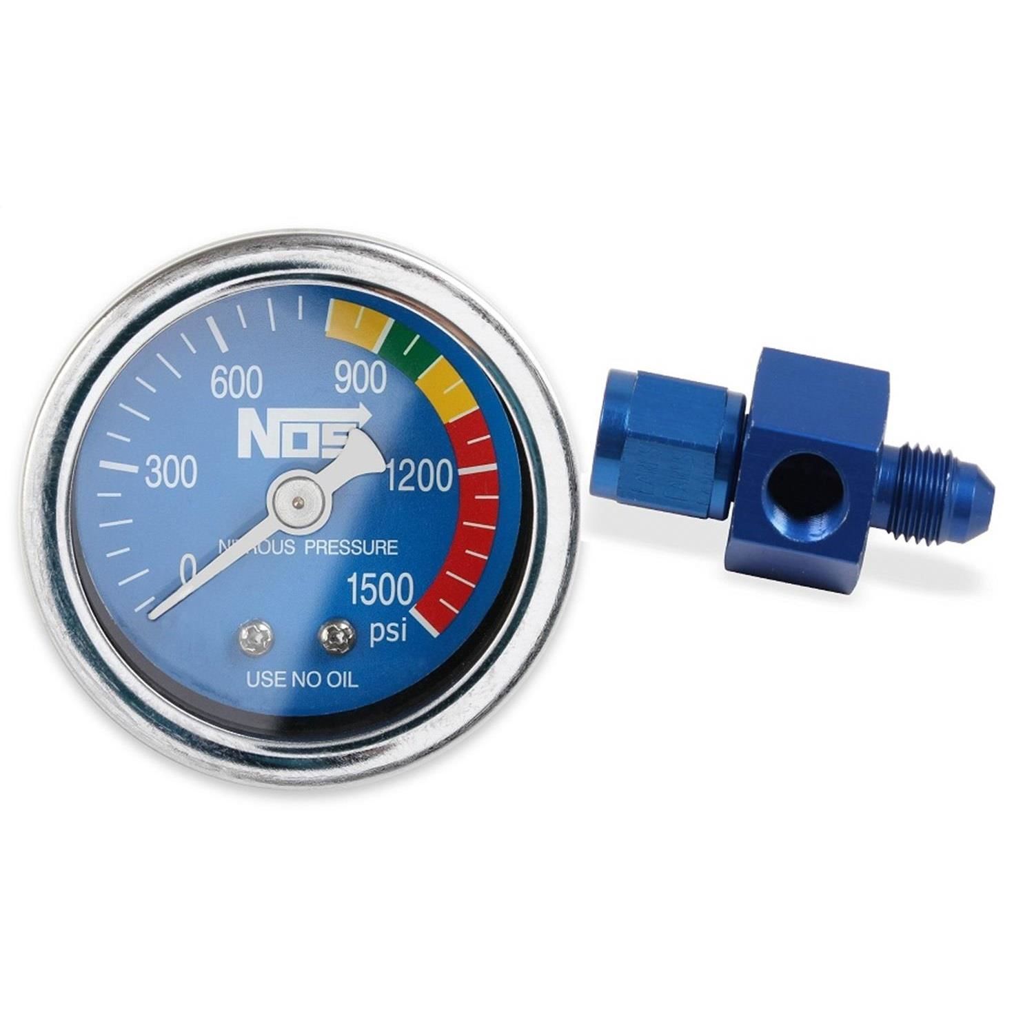 NOS/Nitrous Oxide System 1.5in Diameter; Royal Blue Dial Face with