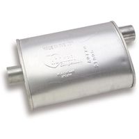 Hooker Oval 2 1/4in Offset Inlet, 2 1/4in Center Outlet Turbo Performance Muffler 21005HKR