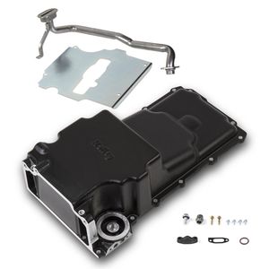 Holley Carbon Black Ceramic Finish Front Clearance Pan LS Retro-Fit Engine Oil Pan for Hyundai Sonata