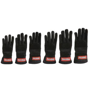 RaceQuip Black Kids 3X-Small 355 Series 2 Layer Nomex Race Gloves