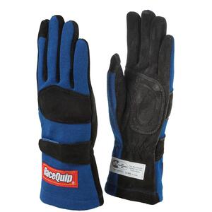 RaceQuip 355003 355 SERIES 2 LAYER NOMEX RACE GLOVES SFI 3.3/ 5 CERTIFIED; BLACK MEDIUM