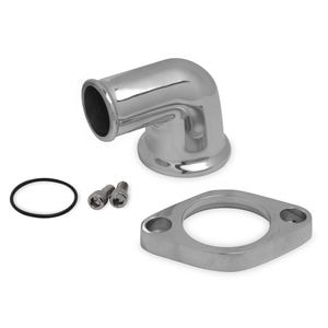Weiand Chrome Finish 90 Degree Aluminum Water Outler for Chevrolet Malibu