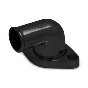 Weiand Black Finish 90 Degree Aluminum Water Outler for Chevrolet Malibu