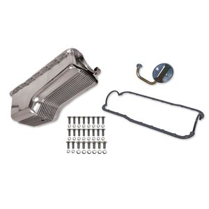 Weiand Aluminum Polished Small Block Ford Finned Oil Pan Kit for Nissan/Datsun D21
