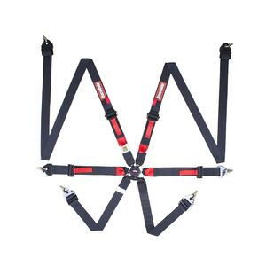 RaceQuip 854004 RATED 6 PT CAMLOCK HANS AUTO RACING HARNESS SET PULL-UP LAP SEAT BELT SET BLACK