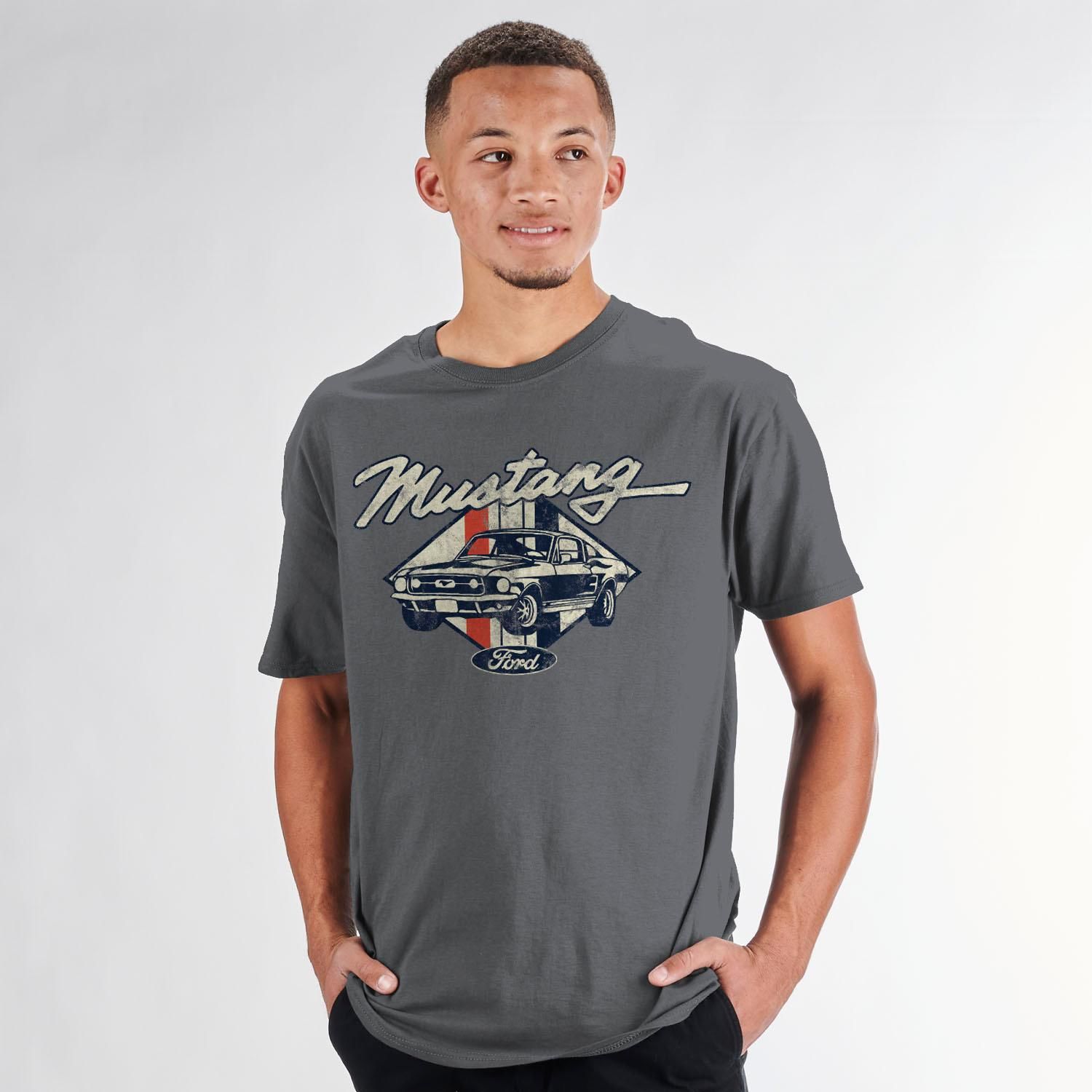 Hybrid Apparel Charcoal Racing Banner Medium T-Shirt