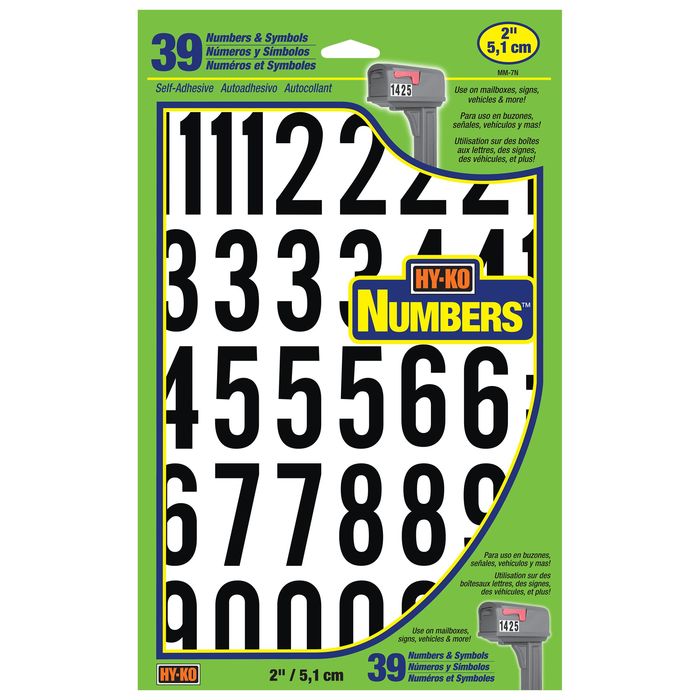 Hy-Ko Self-Adhesive Vinyl Numbers, 2 - 33 count