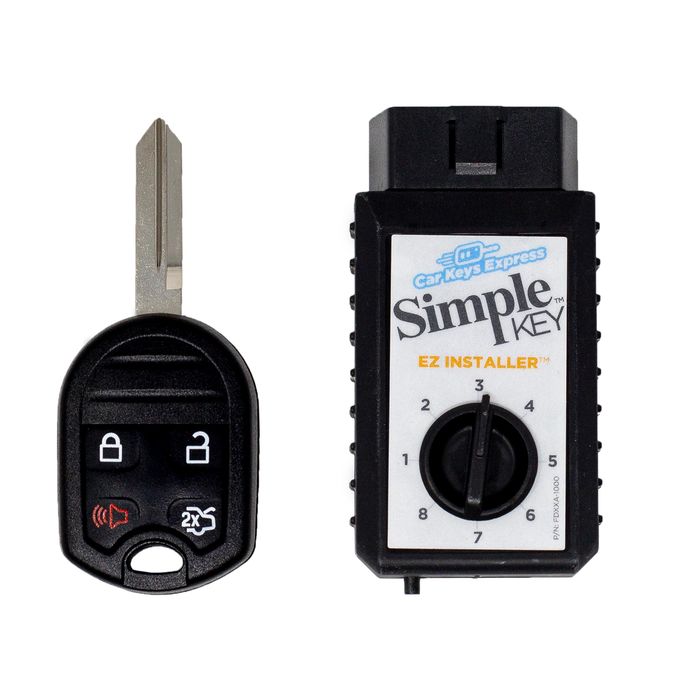 Car Keys Express Black 4 Button Remote and Key Combo with Edge Cut