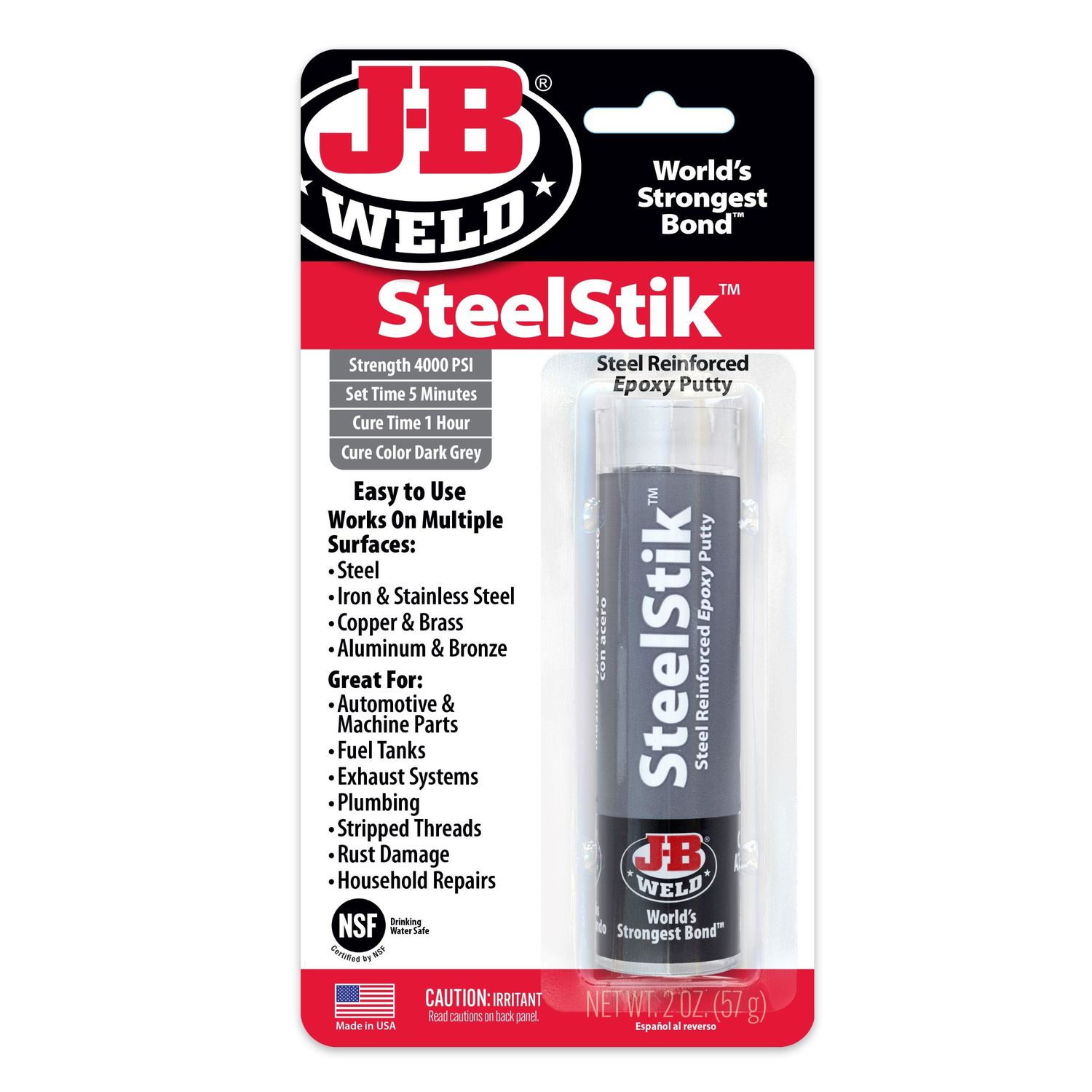 JB Weld SteelStik Steel Reinforced Epoxy Putty