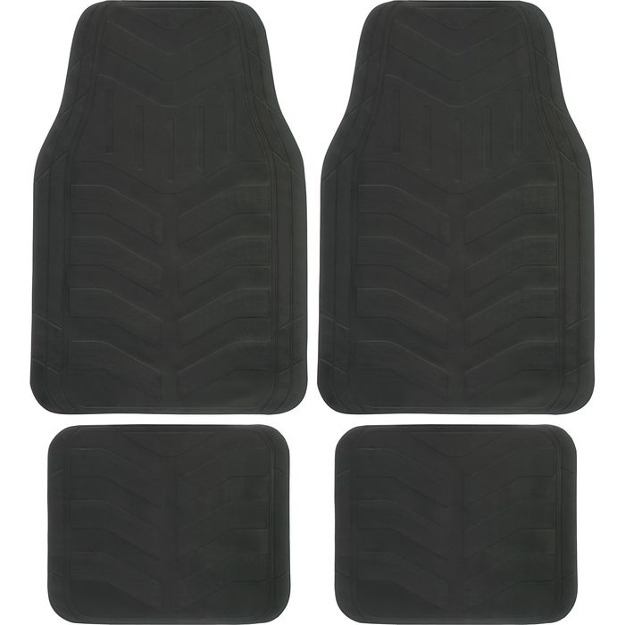 ProElite Black Vinyl Floor Mats 4 Piece