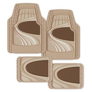 Proelite Tan Premium Rubber Floor Mat 4 Piece