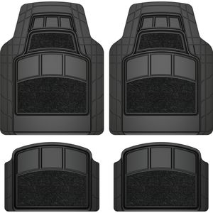 Proelite Black Rubber Floor Mat 4 Piece
