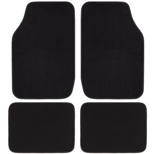 Proelite Black Deluxe Carpet Floor Mat 4 Piece