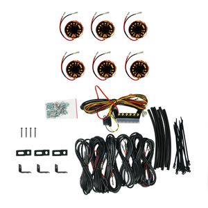 KC HiLiTES Cyclone Amber 5 Watts Flood Beam, V2 LED Rock Light, 6 Light System
