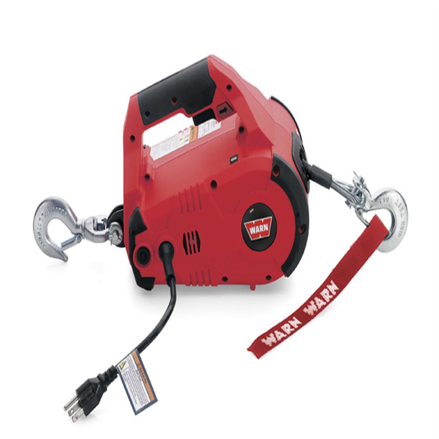 Warn 1000lbs Red 15ft Electric Wire Rope Portable Line Pull Lifting And