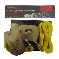 TrailFX 7ft x 2in Yellow 2,000lbs Single Auto Tie Down Strap