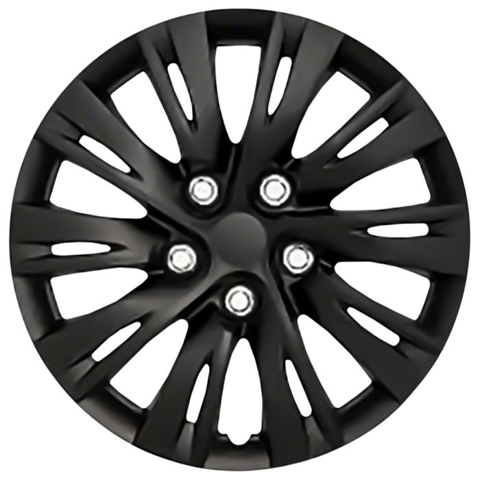 Coast to Coast Gloss Black 15in 10 Split Spoke Plastic Universal Wheel Cover/Hub Cap 4 Piece