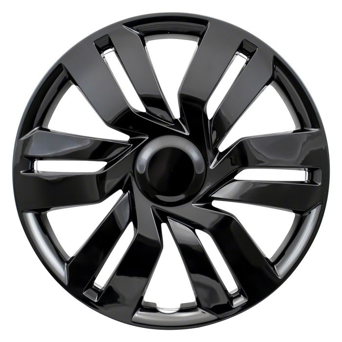 Coast to Coast Gloss Black 17in 6 Double Spoke Plastic Universal Wheel  Cover / Hub Cap 4 Piece