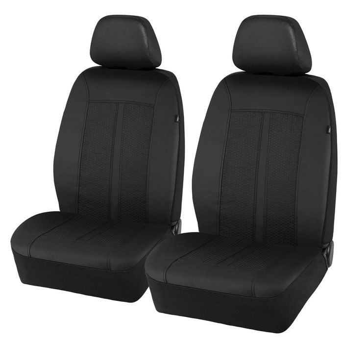 ProElite Black Low Back Faux Leather Seat Cover Set 2 Piece
