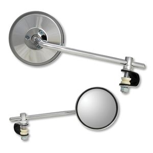 K-Source Chrome Universal Long Stem Round Clamp Mirror