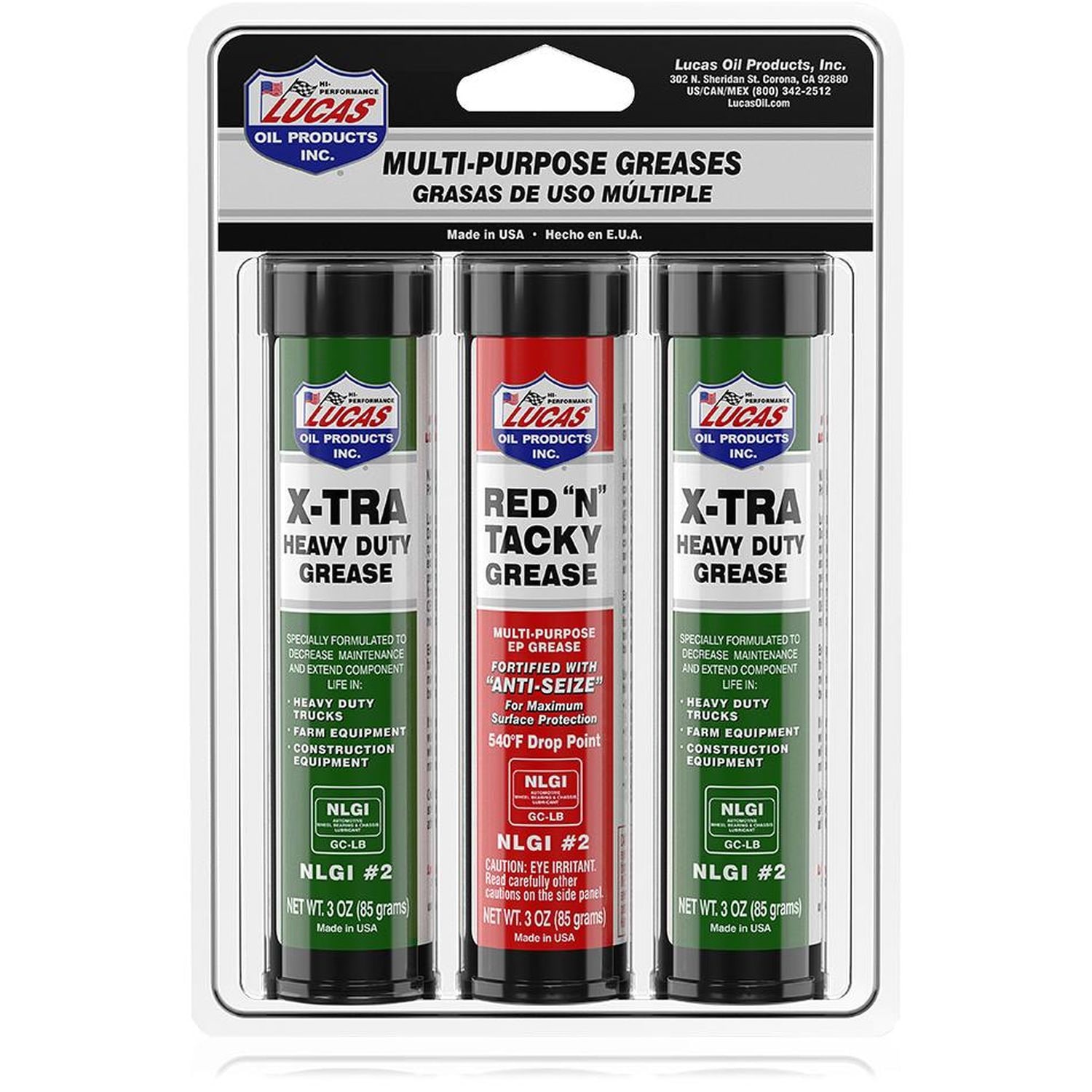 Lucas Oil Products X Tra And Red N Tacky Multi Purpose Grease 3oz 3 Pack