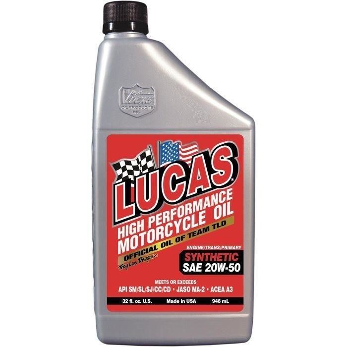 Lucas Synthetic SAE 20W-50 High Performance Motorcycle Oil