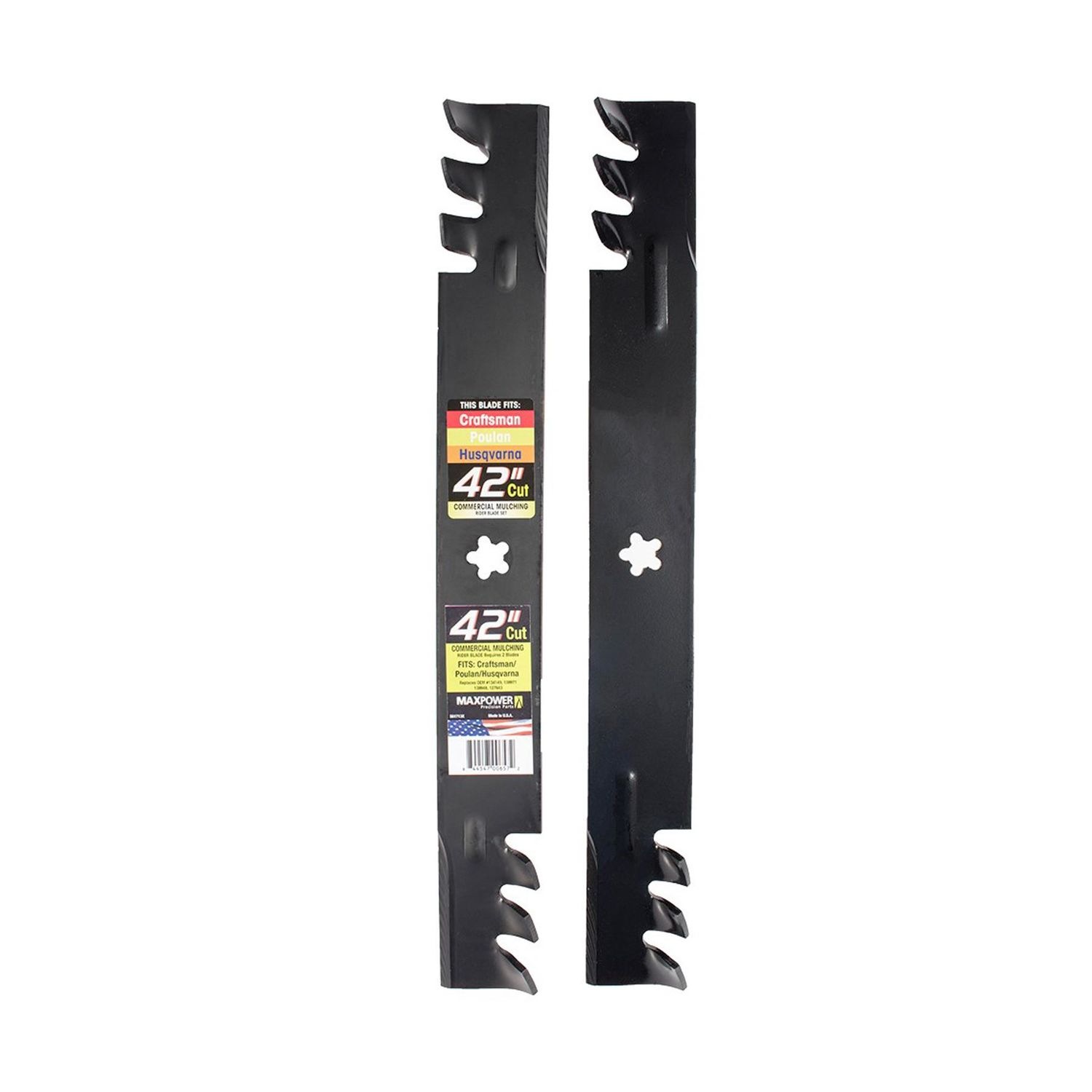 MaxPower 42in Cut Mower Blade Set for Poulan, Husqvarna and