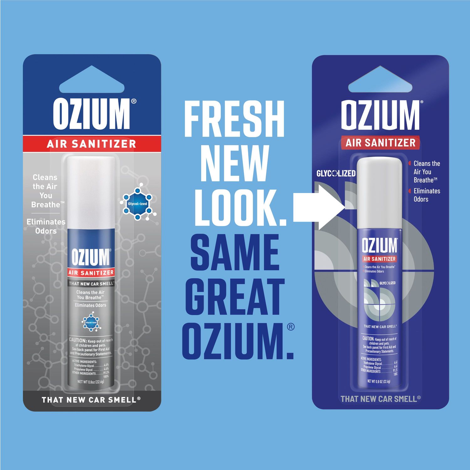 Ozium Air Sanitizer Odor Eliminator New Car Scent Spray 0.8oz