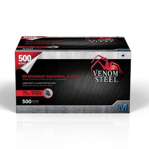 Venom Steel Black Nitrile Industrial Disposable Gloves, Layer