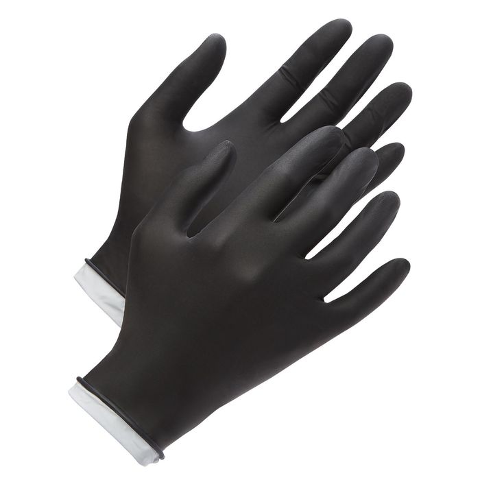 Venom Steel Black Nitrile Industrial Disposable Gloves, 2 Layer Rip ...