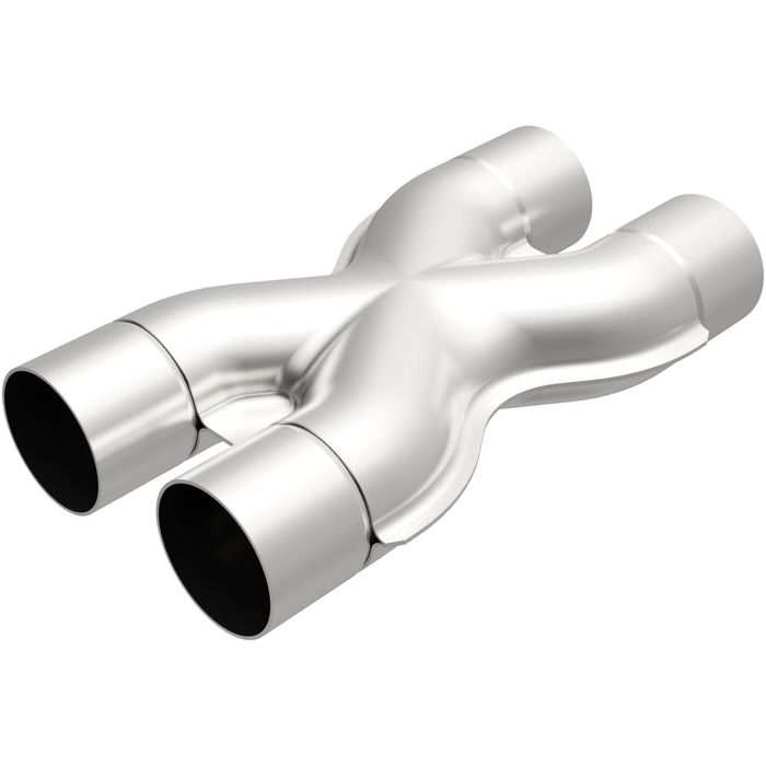 MagnaFlow Exhaust Products 2 1/2in Dual Inlet x 2 1/2in Dual Outlet x 12in  Overall Universal Stainless Steel Tru-X Crossover