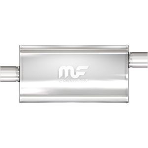 MagnaFlow Exhaust Products Performance Series Offset 2 1/2in Inlet Center 2 1/2in Outlet Performance Muffler for Ford Mustang